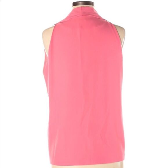 💜 DVF Red Sleeveless Silk Top with Draping Detail - Marlette Top - Picture 3 of 3
